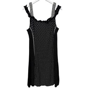 Vitrin Design Off The Shoulder Sheath Dress Black White Polka Dot Size XL